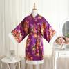 Fábrica verano Comercio exterior adulto flor de peonía de color encaje bata abierta bata de novia camisón bata de baño Kimono de pavo real