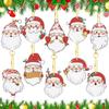 Pingente Pequeno de Natal DIY Criativo Pintura com Diamantes Chaveiro Cheio de Diamantes 5D Dinossauro Unicórnio Decorações de Natal