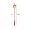 Cuchara de Acero Inoxidable 304 Estilo Coreano Mango Largo Cuchara para Hielo Cuchara para Mezclar Bar Alto Valor de Color Cuchara Larga para Mezclar Miel