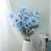 Buquê de flores de simulação azul, material de seda, flor falsa de plástico, decoração de sala de estar, decoração de mesa, casamento, arte de flores vermelhas