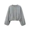 Comercio Exterior AliExpress Nueva Chaqueta Corta Piloto con Cremallera y Cuello Redondo de Material Suave Estilo Europeo y Americano 2026 Primavera/Otoño