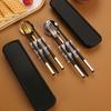 Ins Aço Inoxidável Portátil Talheres Liga Hashi Colher Conjunto Outdoor Portátil Talheres Presente Conjunto de Três Peças