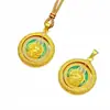 Tienda de Oro Mismo Estilo Oro Antiguo Esmalte Incrustado de Diamantes Colgante Giratorio Dios Amarillo de la Riqueza Nuevo Estilo Chino Colgante Amarillo Dios de la Riqueza Venta al por Mayor