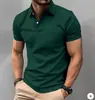 Nueva Camisa POLO de Verano Fabricante Transfronterizo Impresión Digital 3D Color Sólido Casual para Hombre Cuello Button-Down Manga Corta 2026