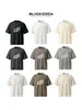 Camiseta Original Blackeden con Estampado Graffiti Americano Estilo Chino Flockeada de Manga Corta para Hombres y Mujeres, Top de Pareja para Verano