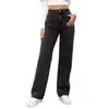 Aliexpress Transfronterizo Exportación Europea y Americana Amazon Wish Aliexpress Verano Casual Jeans de Pierna Ancha de Cintura Alta para Mujer