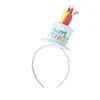 Nueva Diadema de Carnaval Fina Europea y Americana Diadema Feliz Cumpleaños Diadema con Forma de Vela de Pastel de Cumpleaños