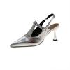 Zapatos Mary Jane de Punta con Tacón Grueso y Boca Escotada para Mujer, Estilo Retro Francés 2025 Primavera Nuevo Sandalias de Estilo de Noche