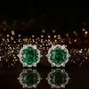 Pendientes de alta gama de diamante de alto carbono con corte rosa milenio, multifacéticos, ultrabrillantes, lujo ligero, transmisión en vivo transfronteriza, venta al por mayor de fabricante