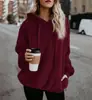 Amazon AliExpress Ebay Explosiones Manga Larga Con Capucha Cuerda Color Sólido Multicolor Suéter Suéter de Doble Cara