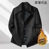 Chaqueta cruzada para hombre para primavera, otoño e invierno, con forro polar, moderna y elegante, casual, marca de moda, cortavientos oversized
