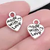 Colgante de aleación de color mixto vintage con 100 corazones huecos para pulsera y collar hechos a mano DIY