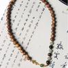Pulsera de doble círculo con cuentas de aquila chinas naturales, juego literario, rosario de cuentas Mori de madera vintage para hombres y mujeres, juego literario de mano