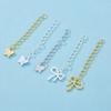 Pulsera de plata de ley S925 con diseño de mariposa y cadena extendida, estilo coreano, con lazo y cadena larga, accesorios de plata para hacer tú mismo