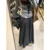 Falda de punto plisada de cintura alta estilo coreano para mujer, otoño e invierno, engrosada, adelgazante, elegante, casual, falda hasta el tobillo
