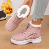 Sapatos de Algodão Cruzados Europeus e Americanos Outono e Inverno Cruzados Tamanho Grande Esportivo Casual Mais Veludo Tamanho Grande Novos Botas de Neve com Cadarço Atacado Tamanho Grande