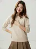 Suéter 100% Cachemir Puro Ropa Interior Otoño Invierno Nuevo Estilo para Mujer Cuello Redondo Capa Base Estilo Dulce Grueso Color Puro Suéter Cálido