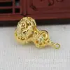 Hongxing DIY Joias Cobre Banhado a Ouro 24K com Preservação de Cor Pingente de Cabacinha Vazada 23*15mm Material de Acessório Feito à Mão B1181