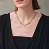Estilo Nuevo de Verano Cadena para Clavícula Trenzada con Cuentas Tejidas Verdes Piedra Natural Moda Versátil Collar con Diseño Elegante para Mujer