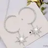 Nuevos pendientes de temperamento de moda con circonita de luna, pendientes de estrella octagonal con destello de diamante, personalidad creativa, exquisitos, para todo tipo de ocasiones, de moda