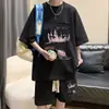 Novo Conjunto de Verão para Homens, Roupa Esportiva Casual para Adolescentes, Estudantes e Crianças Maiores, um Conjunto de Shorts de Manga Curta que Parece Estiloso