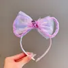 Tiara de Cabelo Infantil de Verão com Presilha de Laço, Acessórios de Cabelo para Meninas, Tiaras para Sair, Tiaras de Rede com Lantejoulas para Meninas