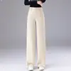 Procesamiento personalizado Pantalones de pierna ancha de cintura alta Otoño 2026 para mujer Adelgazantes Ocultan imperfecciones Caída suelta Casual Pierna recta Largos Versátiles