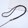 Collar Minimalista de Cordón con Colgante de Aleación de Mantra de Seis Caracteres Cordón DIY Tejido a Mano Cordón de Colgante de Jade Versátil Lote