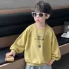 Moletom infantil 2026 novo para primavera e outono, pulôver casual estiloso, blusa de manga comprida estilo coreano para meninos pequenos