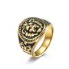 Anillo de acero inoxidable para hombre estilo europeo y americano con cabeza de león, joyería de mano retro masculina dominante, Amazon transfronterizo