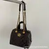 Bolso Bowling Acolchado con Cadena Estilo Tweed Retro Versátil 2025 Nuevo Bolso Boston Simple Cruzado de Mano
