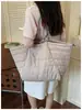 Bolsa de lona de algodón de moda transfronteriza, gran capacidad, bolso de mano plegable, bolso de hombro casual estilo coreano, bolso de axila para mujer