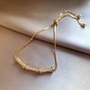 Pulsera de Bambú con Diamantes Nuevo Diseño de Nicho Pulsera de Lujo Ligero Pulsera Elegante de Moda Celebridad de Internet Chapada en Oro al por Mayor