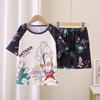 Pijamas de verano para niños, novedad de 2025, de manga corta, finos, para niños, grandes, adolescentes, ropa de casa, ropa exterior.