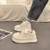 Tênis Brancos Plataforma com Solado Grosso para Mulheres, Tênis Artísticos Versáteis, Sapatos Femininos 2026, Tênis Esportivos Casuais Fofos com Solado Alto Dopamina