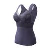 Outono e inverno novo colete térmico de veludo alemão feminino dupla face lixado com bojo slim fit base aquecimento roupa íntima térmica para mulheres