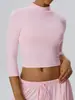Roupa de Yoga Pilates Corrida Esportes Fitness Top de Yoga Sete Mangas de Alta Elasticidade Secagem Rápida Colado Transfronteiriço 62534