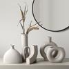 Jarrón Estilo Wabi-Sabi Behanmei Cerámica Gama Alta Sala de Estar Arreglo Floral Flores Secas Decoración del Hogar Jingdezhen Pequeños Adornos
