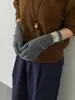 Novas Luvas sem Dedos de Tecido Tricô Atmosférico Estilo Coreano para Mulheres, Outono e Inverno, Toque Quente, à Prova de Frio