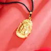 Exquisito Collar de Guanyin Chapado en Oro Colgante de Doble Cara, Auspicioso y Seguro, Joyería Unisex, Aleación de Cobre, No se Desvanece, Venta al por Mayor desde el Fabricante