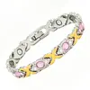 Bestseller transfronteiriço moda europeia e americana pulseira magnética completa removível de liga ecológica com diamantes pulseira feminina ajustável