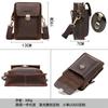 Bolso bandolera de piel de vaca para hombre, estilo retro, de Black Angel, con correa para el hombro, de piel de Caballo Loco, para teléfono móvil, con entrega transfronteriza.