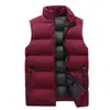 Chaleco de algodón para hombre sin mangas, color liso, cuello alto, nuevo para otoño e invierno, talla grande, abrigo exterior cálido