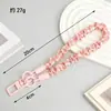 Correa de tela plisada para teléfono, pulsera de cuadros estilo coreano, llavero, accesorio de cadena para teléfono color macarrón