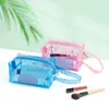 Bolsa Cosmética Transparente de PVC de Colores Personalizada por el Fabricante, Bolso de Viaje, Neceser Impermeable de TPU con Lentejuelas Láser