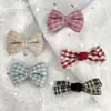 Acessórios de Grampo de Cabelo DIY com Laço Xadrez Estilo College Doce para Crianças, Roupas, Sapatos, Chapéus e Materiais Decorativos