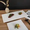 Plato Rectangular para Bistec con Patrón de Roca Simple Escandinavo de Melamina Plato para Cocina de Restaurante Plato Plano para Sushi Sashimi Plato para Postre