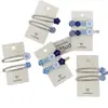 Pinza de flequillo azul estilo coreano con botón, pinzas BB estilo ins, diseño retro de nicho, pinza de pico de pato versátil, accesorio para el cabello
