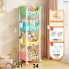 Estante de Armazenamento Multicamadas Macaron Carrinho Pequeno Organizador Móvel de Lanches e Brinquedos Estante de Livros de Chão para Crianças Estante de Armazenamento