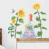 Novo LD64021 Menina Pintada de Desenho Animado Girassol Quarto Sala de Estar Entrada Decoração de Parede de Casa Adesivos de Parede